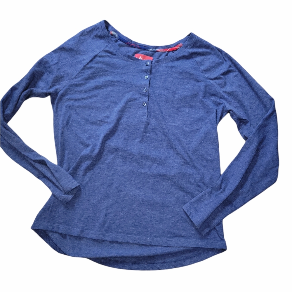 Cozy Cabin Heathered Royal Blue Pajama Top sz M